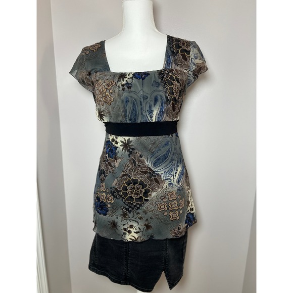 Dress Barn Tops - 90s/Y2K Fairycore Whismy Boho Floral Blouse Flowy Ruffle Romantic Festival Top